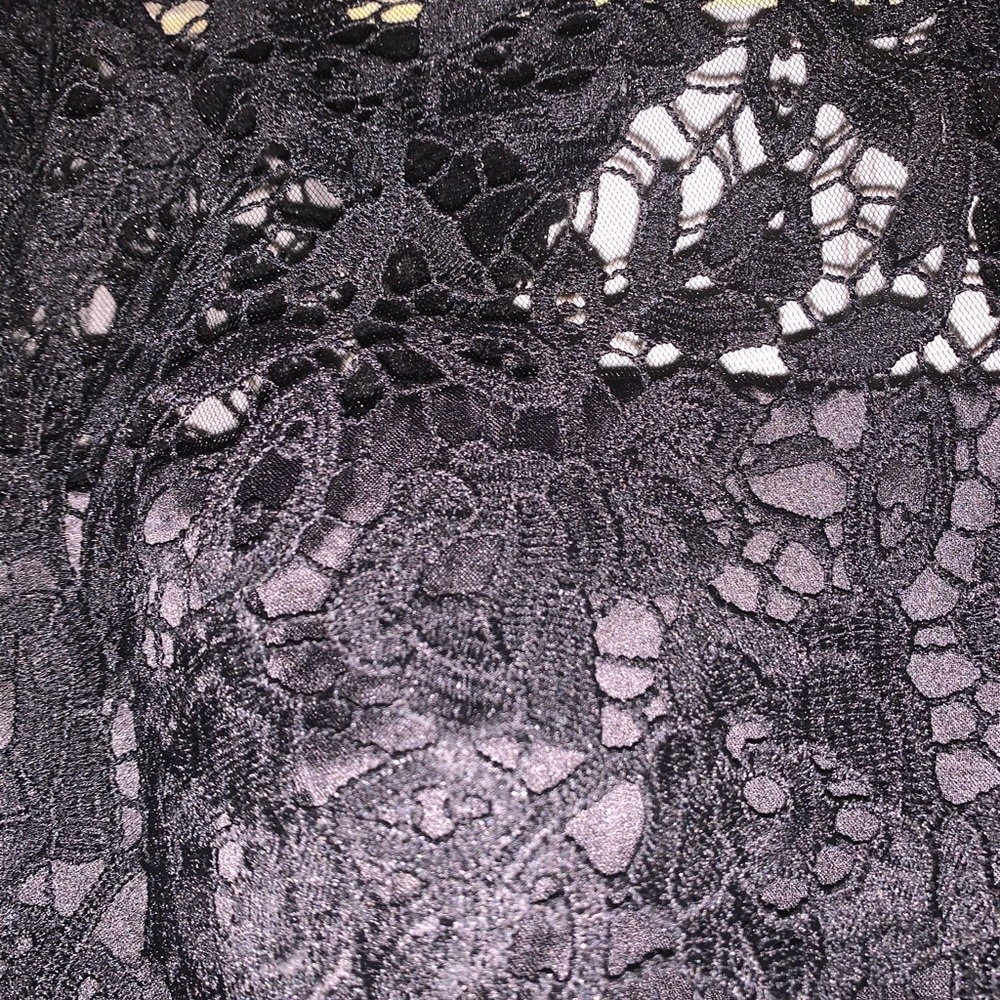 Chi Chi London Black Lace Tulle Tea-Length Dress - Picture 8 of 15